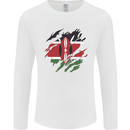 Torn Kenya Flag Kenyan Day Football Mens Long Sleeve T-Shirt White