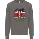 Torn Kenya Flag Kenyan Day Football Mens Sweatshirt Jumper Charcoal