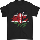 Torn Kenya Flag Kenyan Day Football Mens T-Shirt 100% Cotton Black