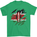 Torn Kenya Flag Kenyan Day Football Mens T-Shirt 100% Cotton Irish Green