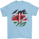 Torn Kenya Flag Kenyan Day Football Mens T-Shirt 100% Cotton Light Blue