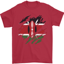 Torn Kenya Flag Kenyan Day Football Mens T-Shirt 100% Cotton Red