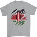 Torn Kenya Flag Kenyan Day Football Mens T-Shirt 100% Cotton Sports Grey