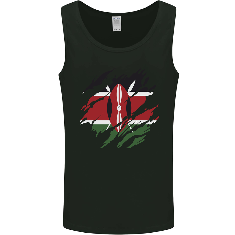 Torn Kenya Flag Kenyan Day Football Mens Vest Tank Top Black