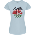 Torn Kenya Flag Kenyan Day Football Womens Petite Cut T-Shirt Light Blue