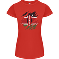 Torn Kenya Flag Kenyan Day Football Womens Petite Cut T-Shirt Red