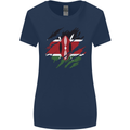 Torn Kenya Flag Kenyan Day Football Womens Wider Cut T-Shirt Navy Blue