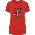 Torn Kenya Flag Kenyan Day Football Womens Wider Cut T-Shirt Red