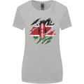 Torn Kenya Flag Kenyan Day Football Womens Wider Cut T-Shirt Sports Grey