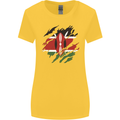 Torn Kenya Flag Kenyan Day Football Womens Wider Cut T-Shirt Yellow