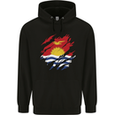 Torn Kiribati Flag Day Football Childrens Kids Hoodie Black