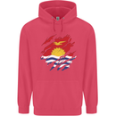 Torn Kiribati Flag Day Football Childrens Kids Hoodie Heliconia
