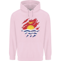 Torn Kiribati Flag Day Football Childrens Kids Hoodie Light Pink