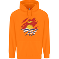 Torn Kiribati Flag Day Football Childrens Kids Hoodie Orange