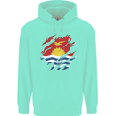 Torn Kiribati Flag Day Football Childrens Kids Hoodie Peppermint