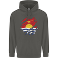 Torn Kiribati Flag Day Football Childrens Kids Hoodie Storm Grey