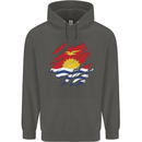 Torn Kiribati Flag Day Football Childrens Kids Hoodie Storm Grey