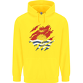Torn Kiribati Flag Day Football Childrens Kids Hoodie Yellow