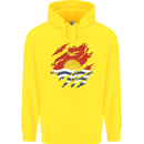 Torn Kiribati Flag Day Football Childrens Kids Hoodie Yellow