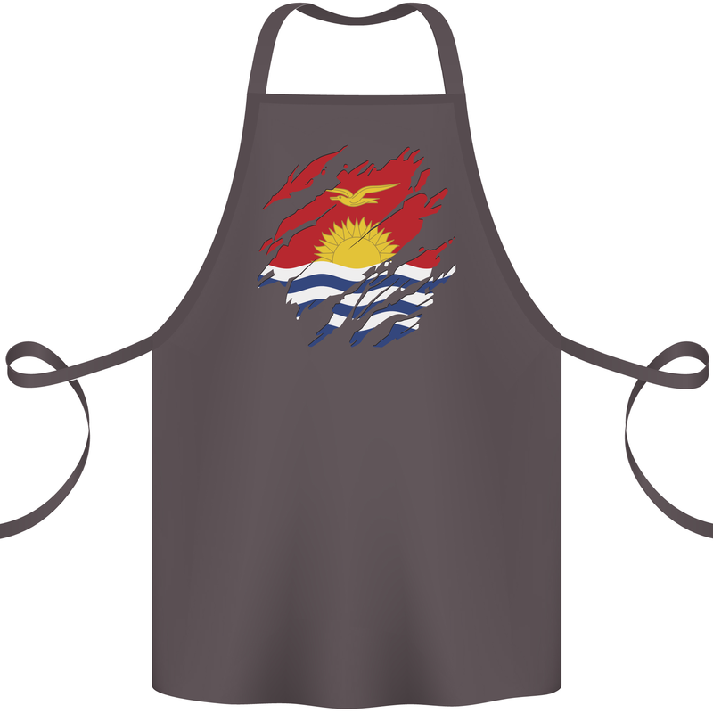 Torn Kiribati Flag Day Football Cotton Apron 100% Organic Dark Grey