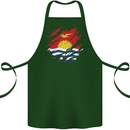 Torn Kiribati Flag Day Football Cotton Apron 100% Organic Forest Green