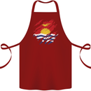 Torn Kiribati Flag Day Football Cotton Apron 100% Organic Maroon