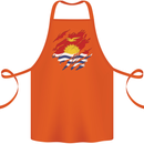 Torn Kiribati Flag Day Football Cotton Apron 100% Organic Orange