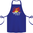 Torn Kiribati Flag Day Football Cotton Apron 100% Organic Royal Blue