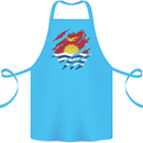 Torn Kiribati Flag Day Football Cotton Apron 100% Organic Turquoise
