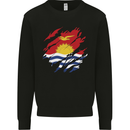 Torn Kiribati Flag Day Football Kids Sweatshirt Jumper Black