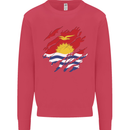 Torn Kiribati Flag Day Football Kids Sweatshirt Jumper Heliconia