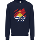 Torn Kiribati Flag Day Football Kids Sweatshirt Jumper Navy Blue
