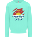 Torn Kiribati Flag Day Football Kids Sweatshirt Jumper Peppermint