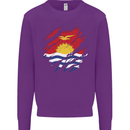 Torn Kiribati Flag Day Football Kids Sweatshirt Jumper Purple
