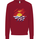 Torn Kiribati Flag Day Football Kids Sweatshirt Jumper Red