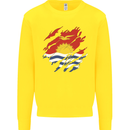 Torn Kiribati Flag Day Football Kids Sweatshirt Jumper Yellow