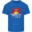 Torn Kiribati Flag Day Football Kids T-Shirt Childrens Royal Blue