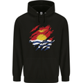 Torn Kiribati Flag Day Football Mens 80% Cotton Hoodie Black