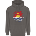 Torn Kiribati Flag Day Football Mens 80% Cotton Hoodie Charcoal