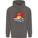 Torn Kiribati Flag Day Football Mens 80% Cotton Hoodie Charcoal
