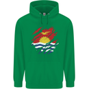 Torn Kiribati Flag Day Football Mens 80% Cotton Hoodie Irish Green