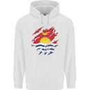 Torn Kiribati Flag Day Football Mens 80% Cotton Hoodie White