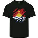 Torn Kiribati Flag Day Football Mens Cotton T-Shirt Tee Top Black