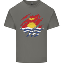 Torn Kiribati Flag Day Football Mens Cotton T-Shirt Tee Top Charcoal