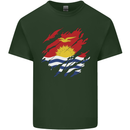 Torn Kiribati Flag Day Football Mens Cotton T-Shirt Tee Top Forest Green