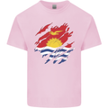 Torn Kiribati Flag Day Football Mens Cotton T-Shirt Tee Top Light Pink