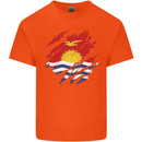 Torn Kiribati Flag Day Football Mens Cotton T-Shirt Tee Top Orange