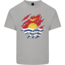 Torn Kiribati Flag Day Football Mens Cotton T-Shirt Tee Top Sports Grey