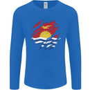 Torn Kiribati Flag Day Football Mens Long Sleeve T-Shirt Royal Blue