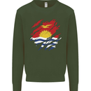 Torn Kiribati Flag Day Football Mens Sweatshirt Jumper Forest Green